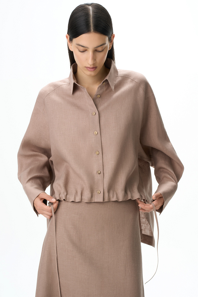 Рубашка на кулиске из 100% льна