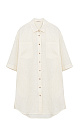 Платье-рубашка из 100% льна. Модель прямого кроя, с отложным воротником, накладными карманами на груди и спущенной линией плеч. Застежка на пуговицы.