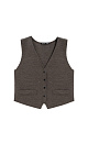 Трикотажный однобортный жилет из шерсти мериноса экстрафайн. Модель прямого кроя с имитацией карманов с клапанами и V-образным вырезом. Застежка на кнопки. Изделие без подкладки. Дополнить образ можно жакетом, бомбером, брюками или юбкой.