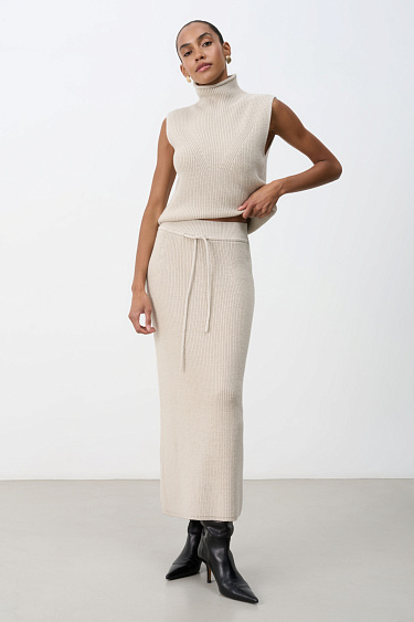 Трикотажная юбка миди из шерсти