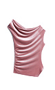 Асимметричный бархатный топ из полиамида с добавлением вискозы. Модель приталенного силуэта с акцентом на одно плечо. Изделие декорировано драпировкой и мягкими складками.
