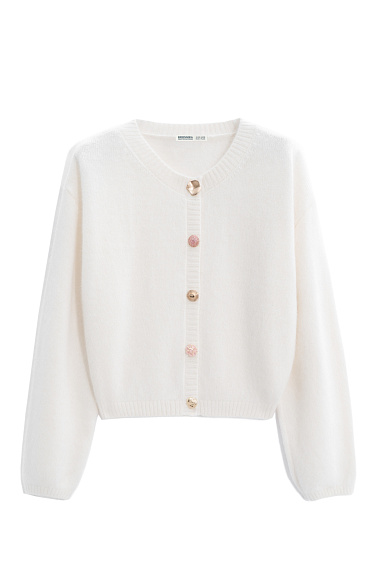 Кардиган из пуха лисы на пуговицах 