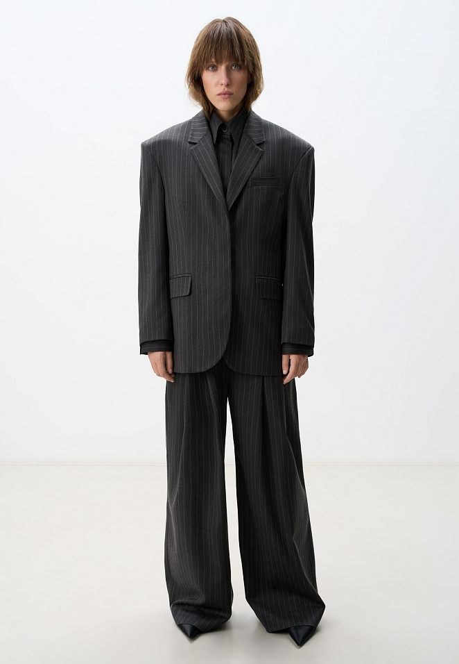 Широкие брюки из полушерсти