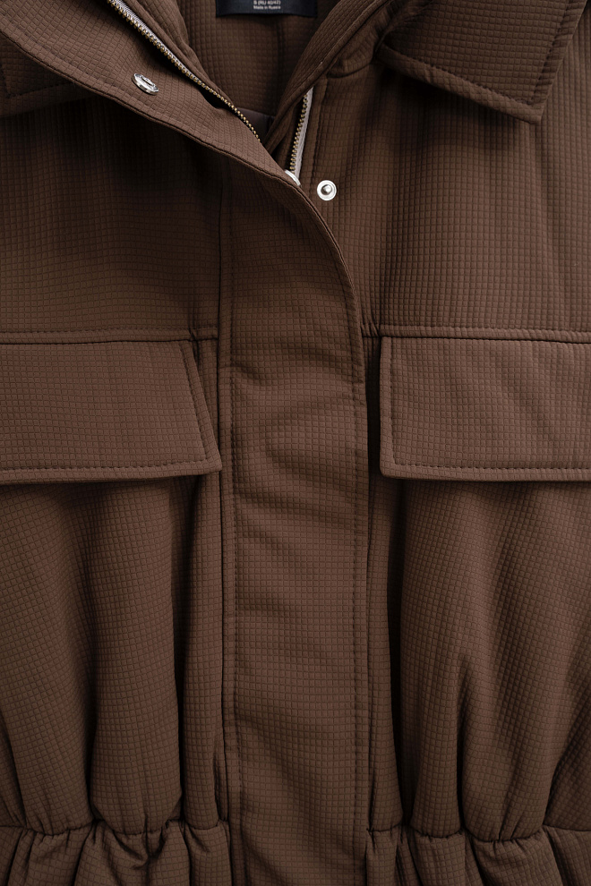 Длинная куртка из текстурной ткани