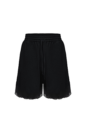 черный Шорты из 100% хлопка. Модель свободного силуэта на кулиске.