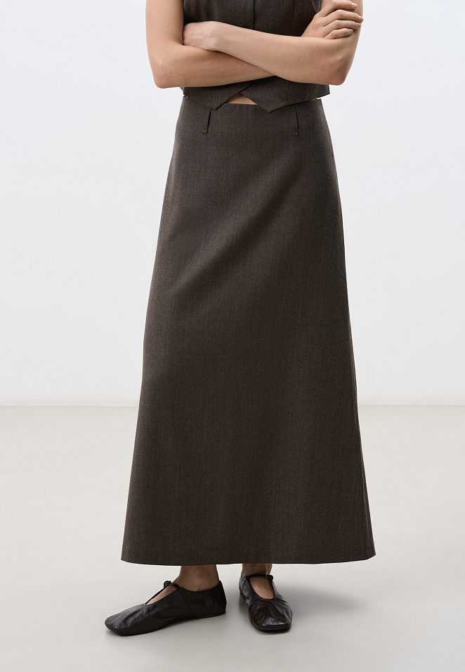 Юбка макси из шерсти