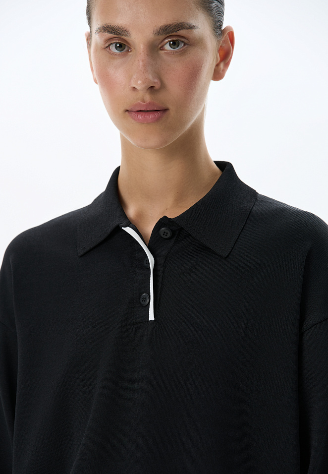 Трикотажная футболка поло из вискозы