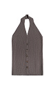 Трикотажный жилет в рубчик из шерсти и кашемира. Модель по фигуре с V-образным вырезом и американской проймой. Застежка на пуговицы. 