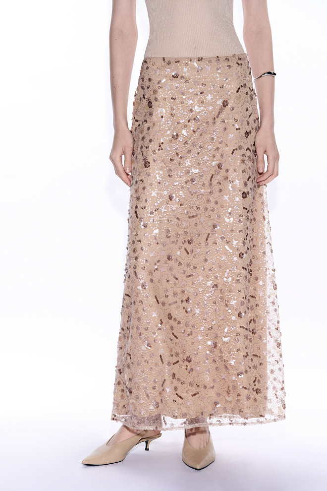 Юбка макси с пайетками