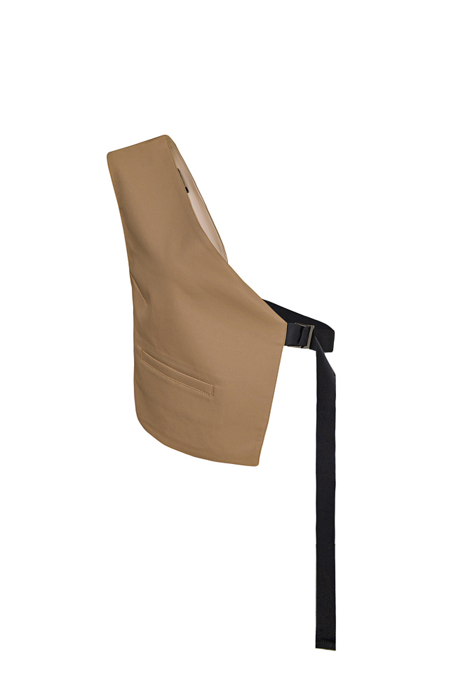 Жилет на одно плечо из экокожи