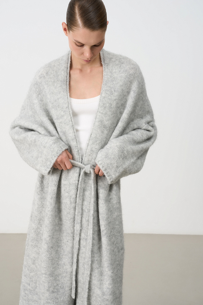 Длинный кардиган с добавлением мохера