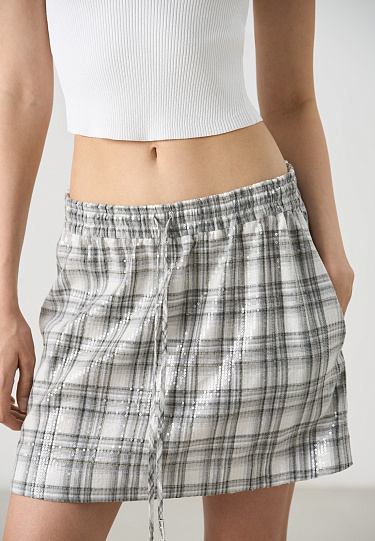 Юбка в клетку с пайетками