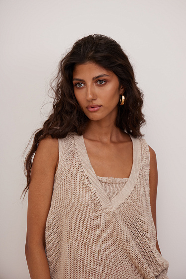 Асимметричный топ из 100% льна