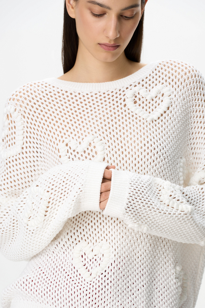 Хлопковый джемпер с объемными деталями