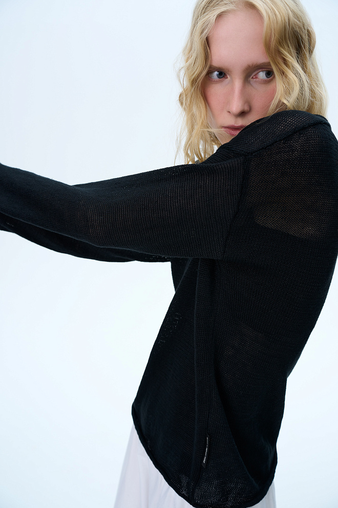 Джемпер с V-образным вырезом из 100% льна