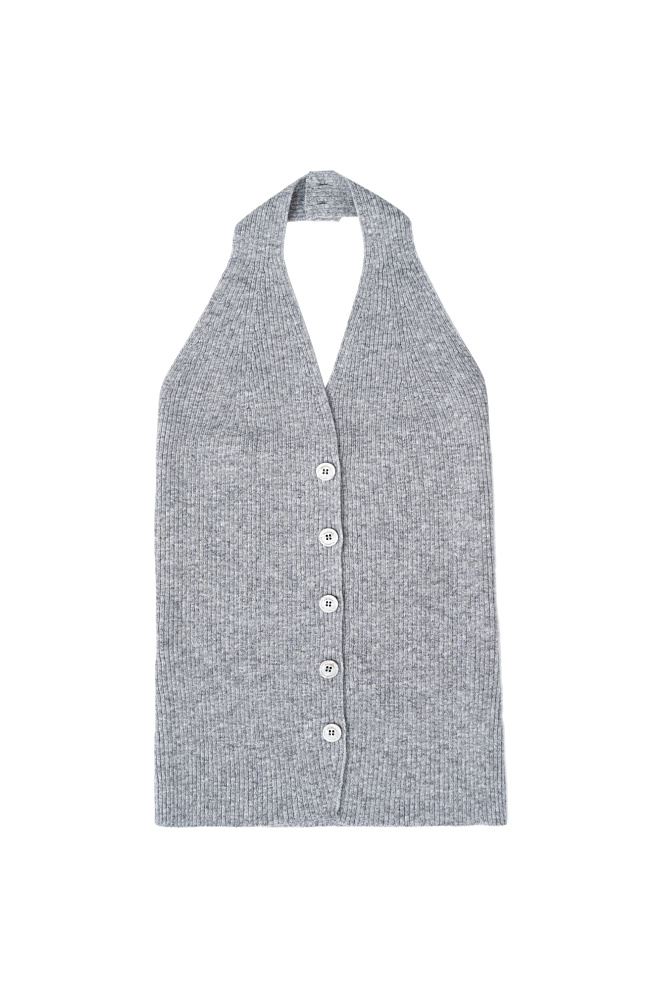 Трикотажный жилет с вырезом халтер