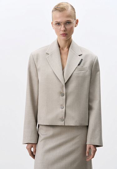 Укороченный жакет из шерсти