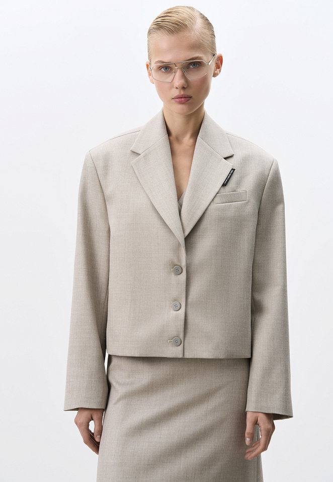 Укороченный жакет из шерсти