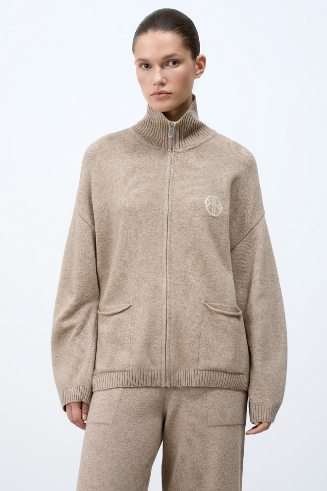 Спортивный бомбер из кашемира и шерсти 