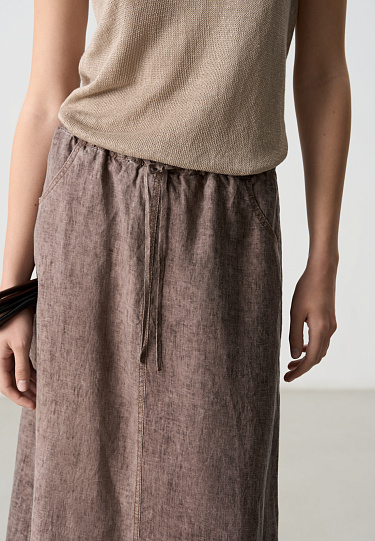 Юбка из 100% льна на кулиске
