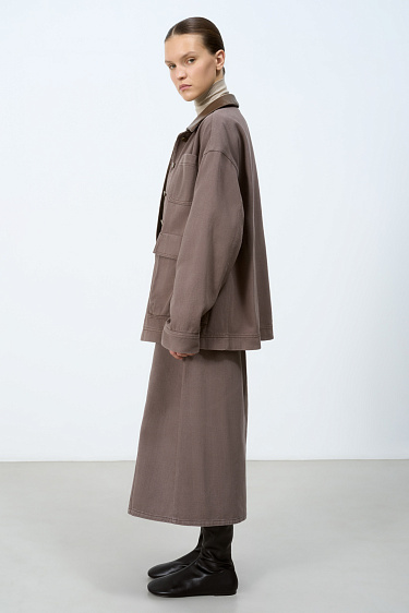 Джинсовая юбка длины миди