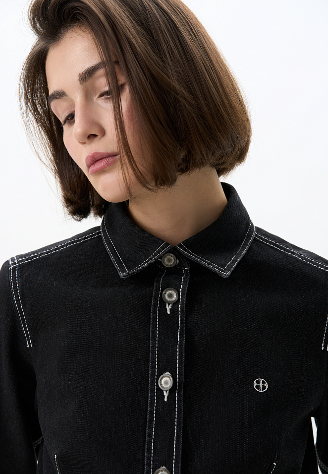 Джинсовая рубашка из 100% хлопка