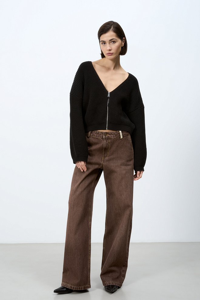 Кардиган из 100% хлопка на молнии