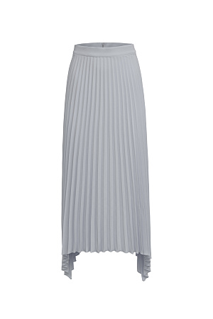 серый Юбка плиссе с асимметричным низом. Модель приталенного силуэта с застежкой на молнию.