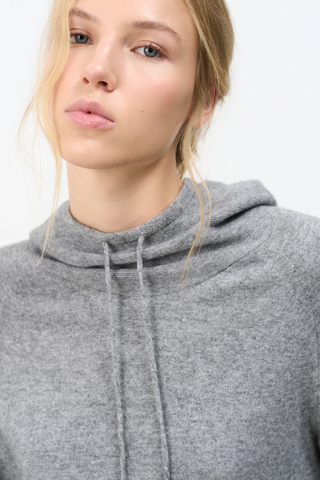 Трикотажное худи из кашемира и шерсти 