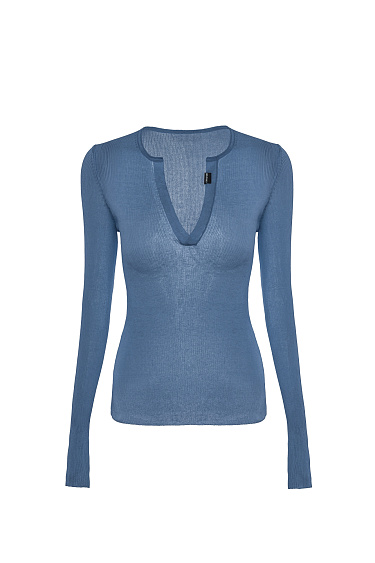 Лонгслив с V-образным вырезом