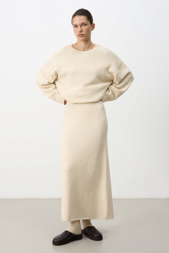 Трикотажная юбка макси из шерсти