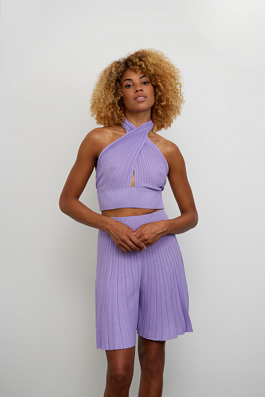 Трикотажные шорты плиссе