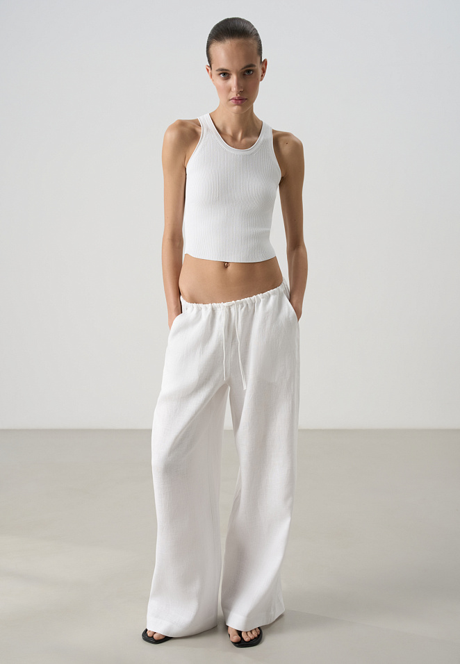 Льняные брюки с кулиской