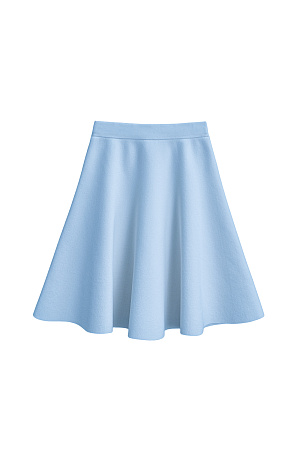 голубой Трикотажная юбка длины мини из вискозы. Модель А-силуэта с эластичным поясом на резинке.