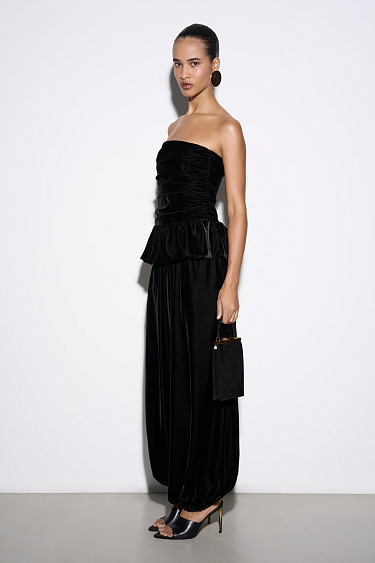 Бархатные брюки-джоггеры