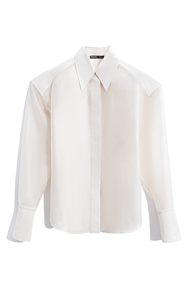 Рубашка из шелка с большими плечами