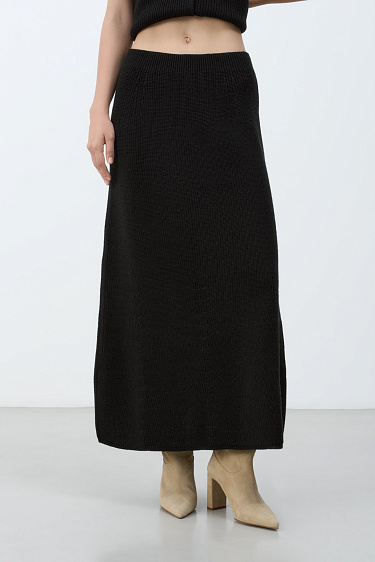 Трикотажная юбка макси из шерсти