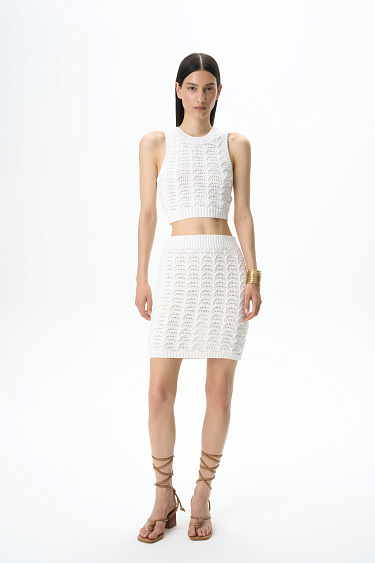 Юбка мини из хлопка с волнистым узором