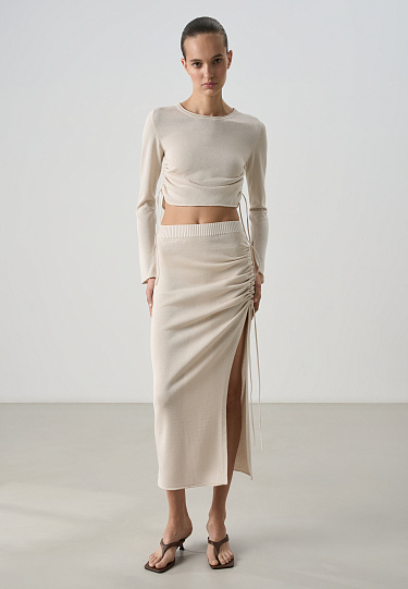 Топ на кулиске с длинным рукавом 