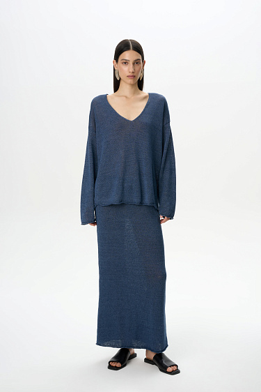 Юбка макси из 100% льна