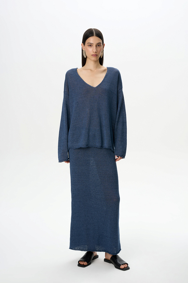 Юбка макси из 100% льна