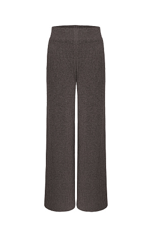 коричневый Широкие брюки из шерсти с добавлением кашемира. Модель прямого кроя с боковыми карманами. Пояс на эластичной резинке.