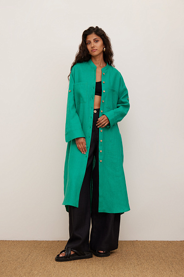 Платье-рубашка из 100% льна