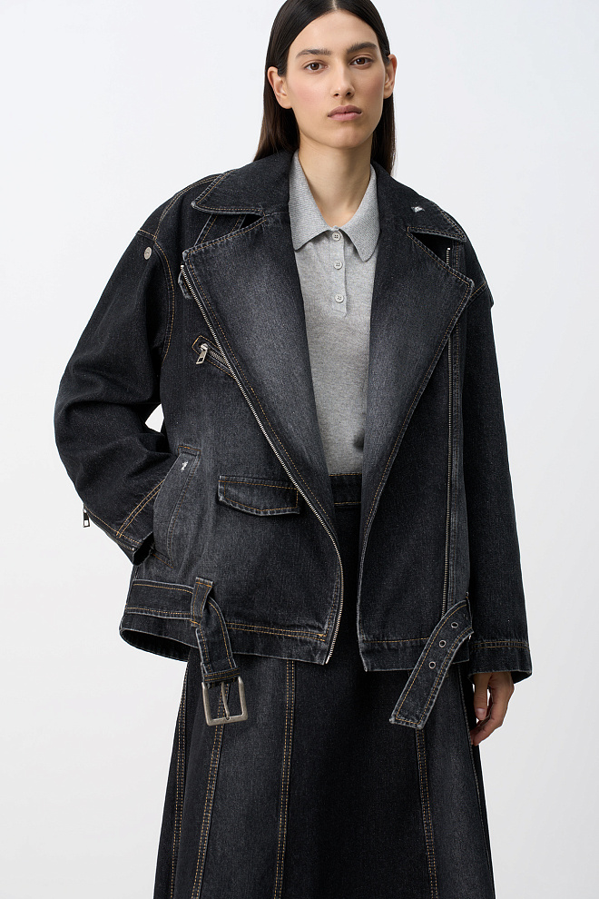 Джинсовая куртка-косуха из 100% хлопка