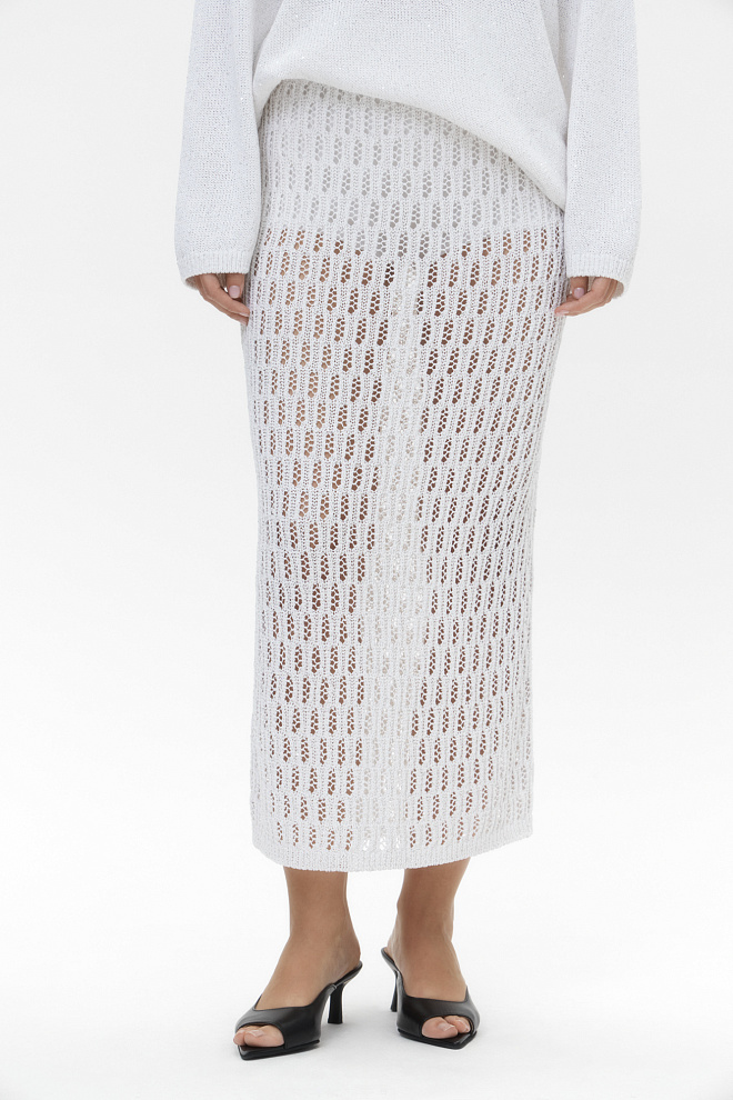 Ажурная юбка миди из хлопка