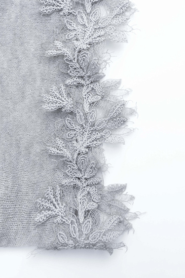 Юбка макси из шерсти мериноса с кружевом