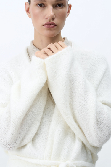 Длинный кардиган с добавлением мохера