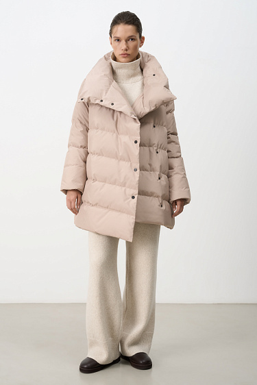 Утепленный пуховик на запах