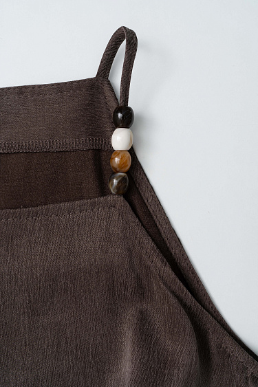 Топ из купры на тонких бретельках