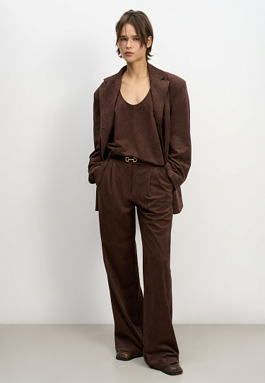 Брюки с отделкой под замшу